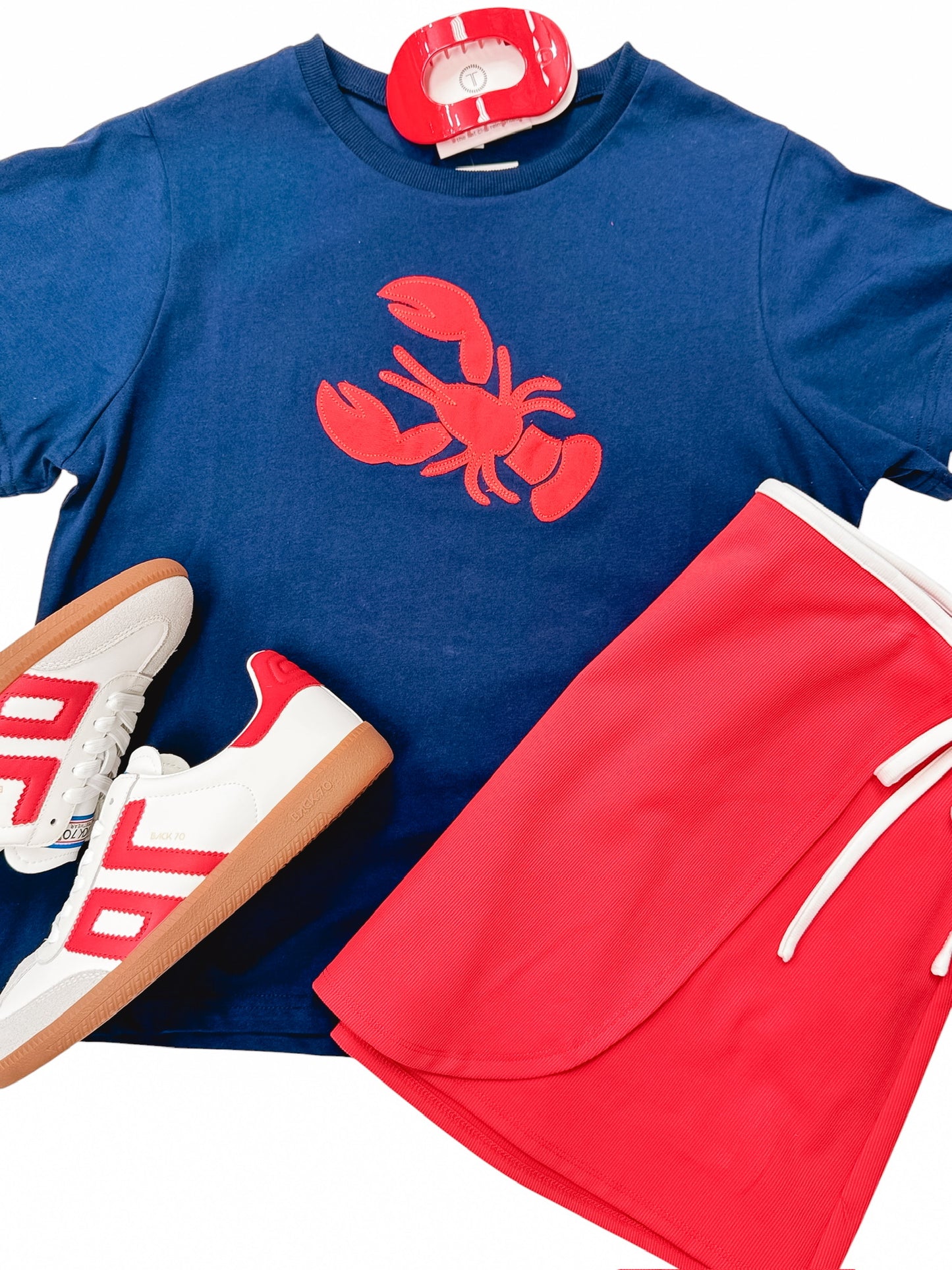 Navy Crawfish Applique Tee