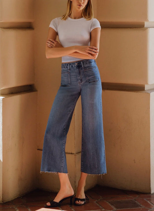 Serene Promise High Rise Crop Wide Leg Denim