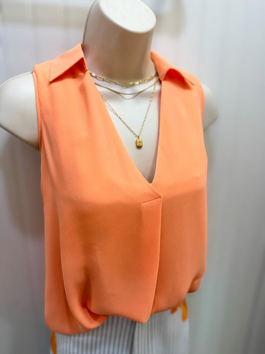 Peach Bellini Satin Blouse