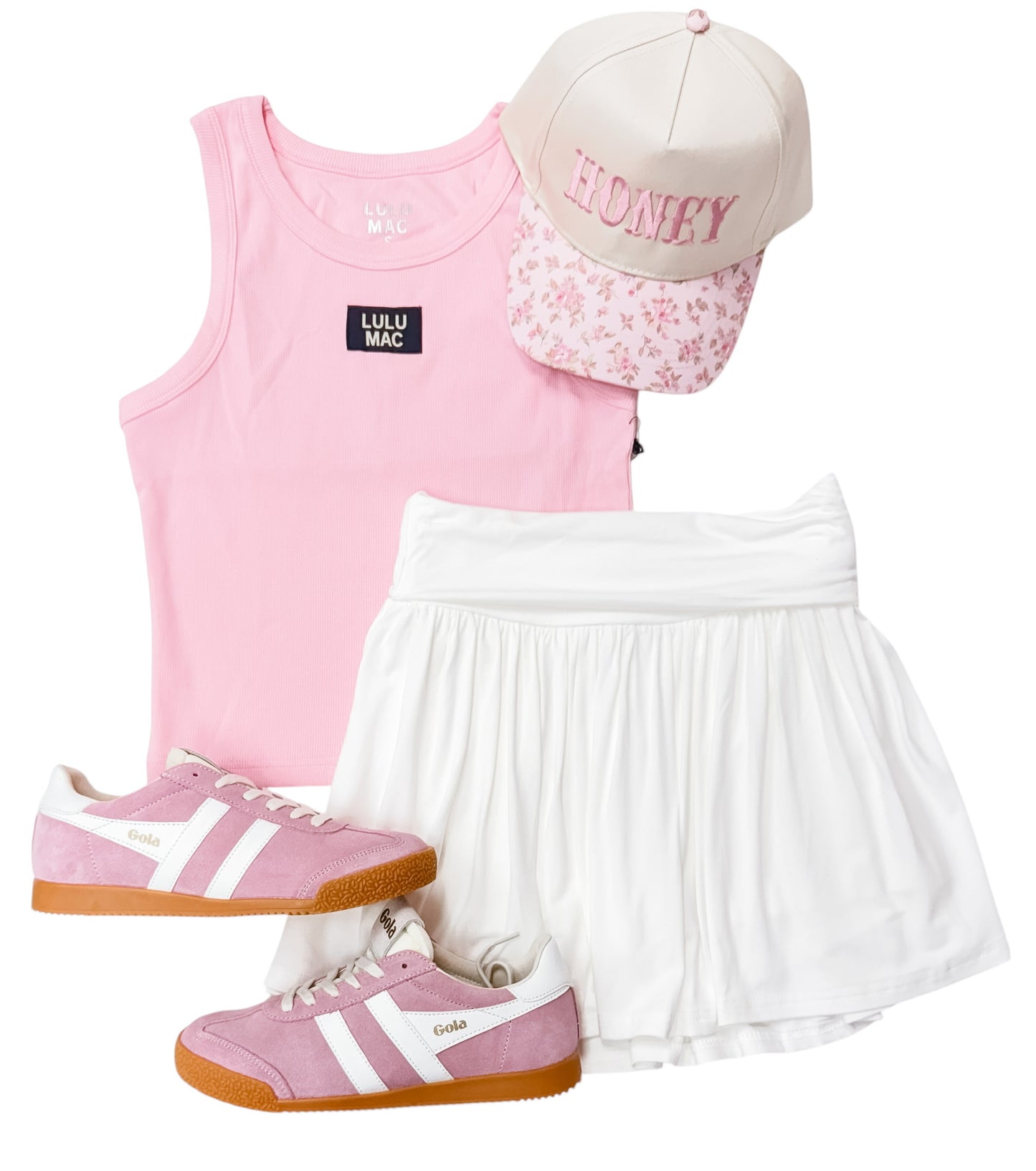 LIGHT PINK LULU MAC SOLID TANK TOPS