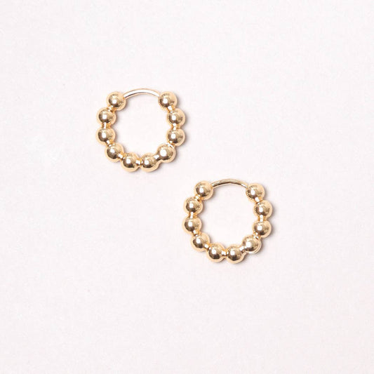 14K Gold-Dipped Ball Hoop Earring: GLD