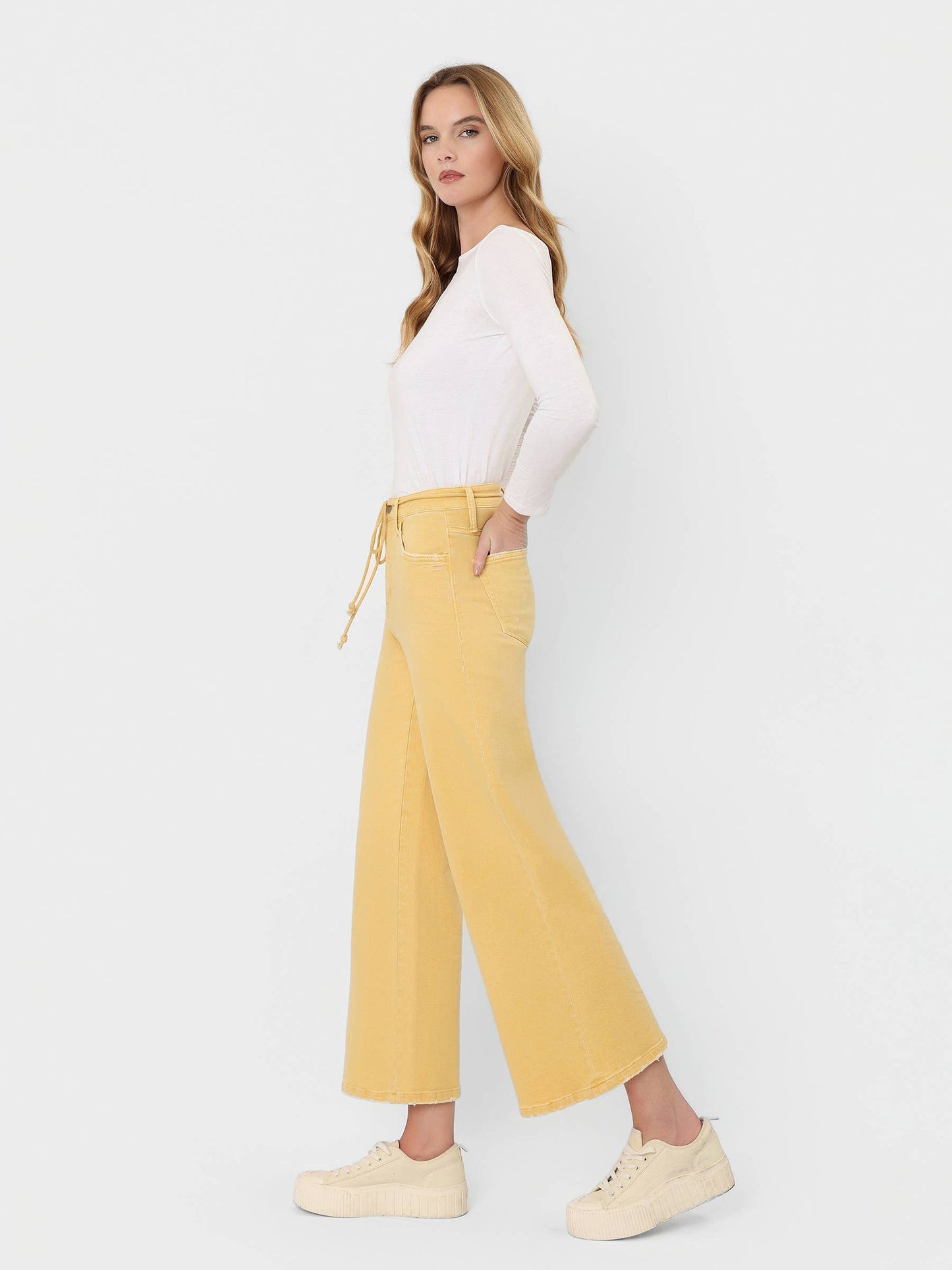 Gold Olivia Wide Leg Denim