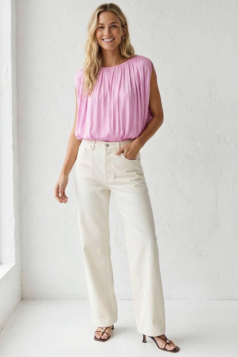 Lilac Sachet Grecian Drape Blouse