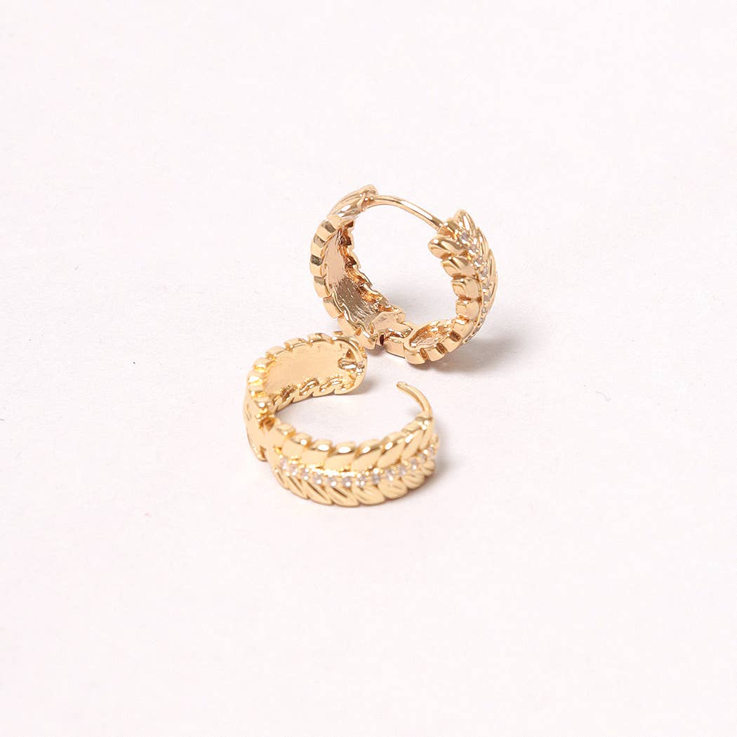 14K Gold-Dipped Wreath Hoop Earring