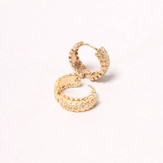 14K Gold-Dipped Wreath Hoop Earring