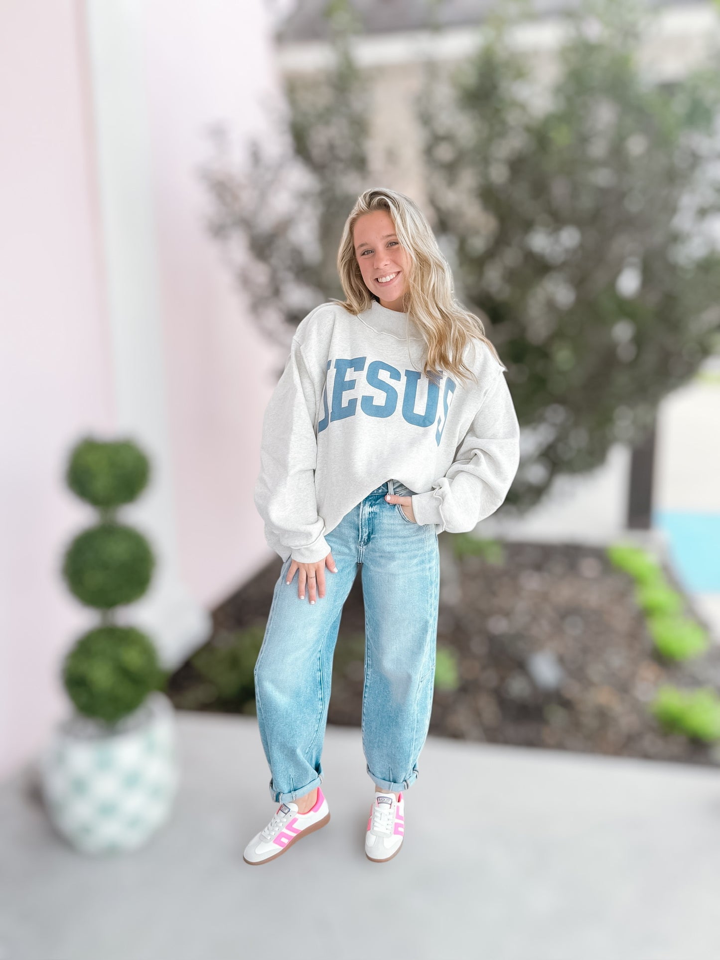 JESUS & GOD IS GOOD' Reversible Sweatshirt