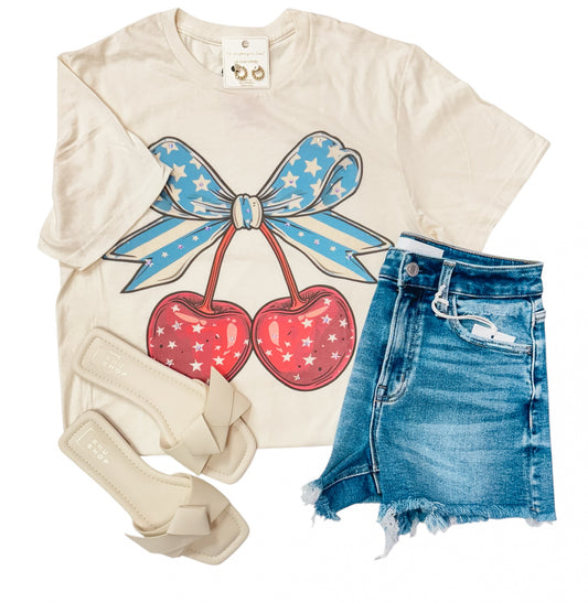 4th of July Cherries With Crystal Graphic
