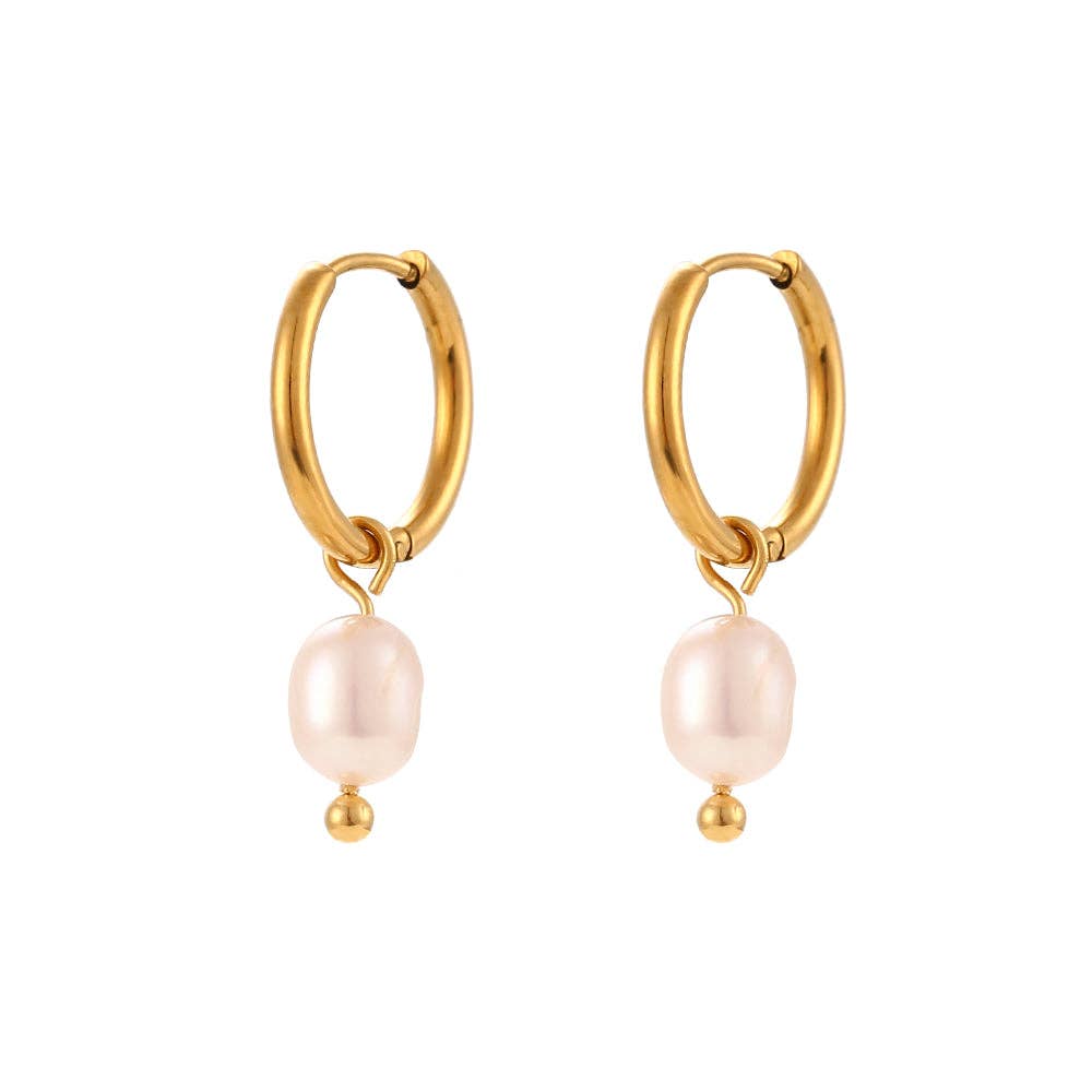 Pearl 18K Gold Plated Stainless | Earrings
