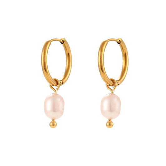 Pearl 18K Gold Plated Stainless | Earrings
