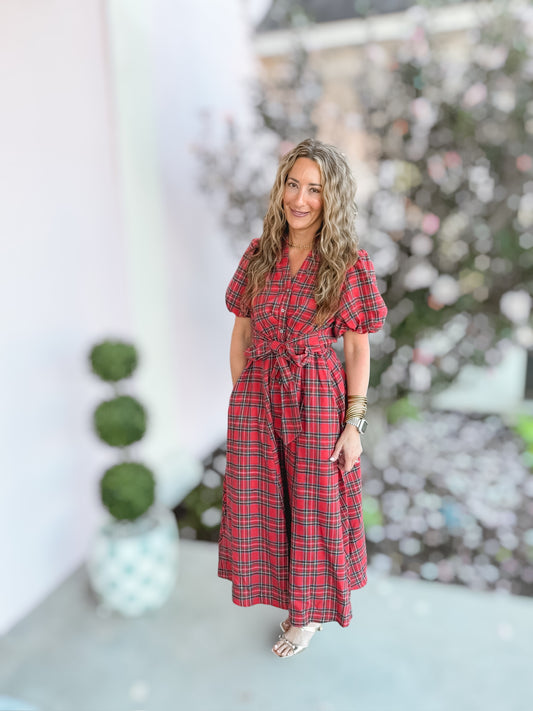 Mrs Claus Christmas Plaid Dress