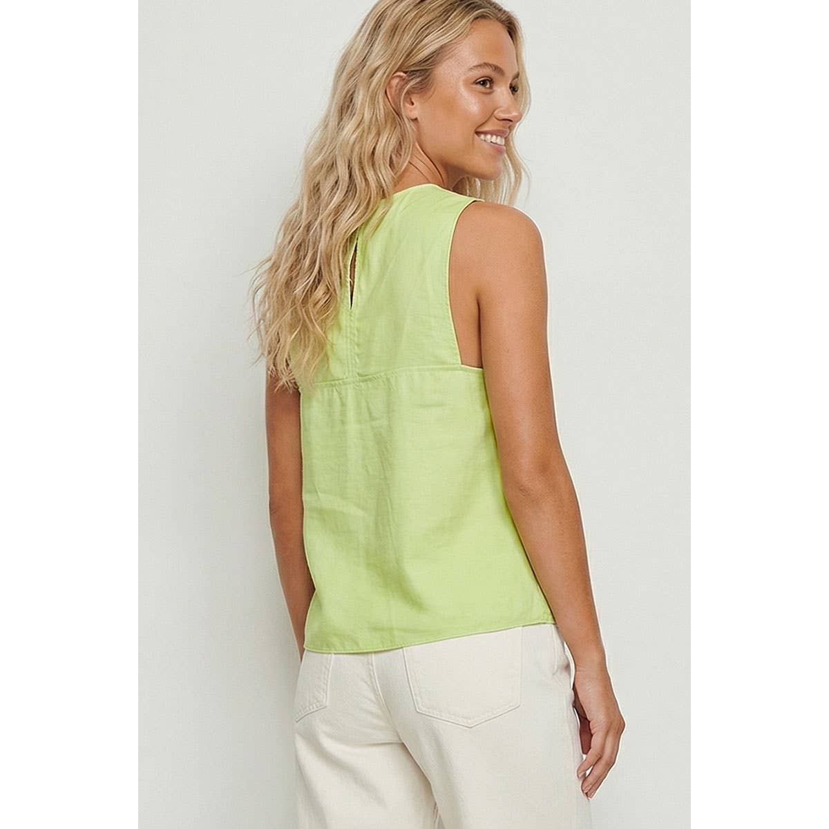 Shadow Lime Keyhole Blouse