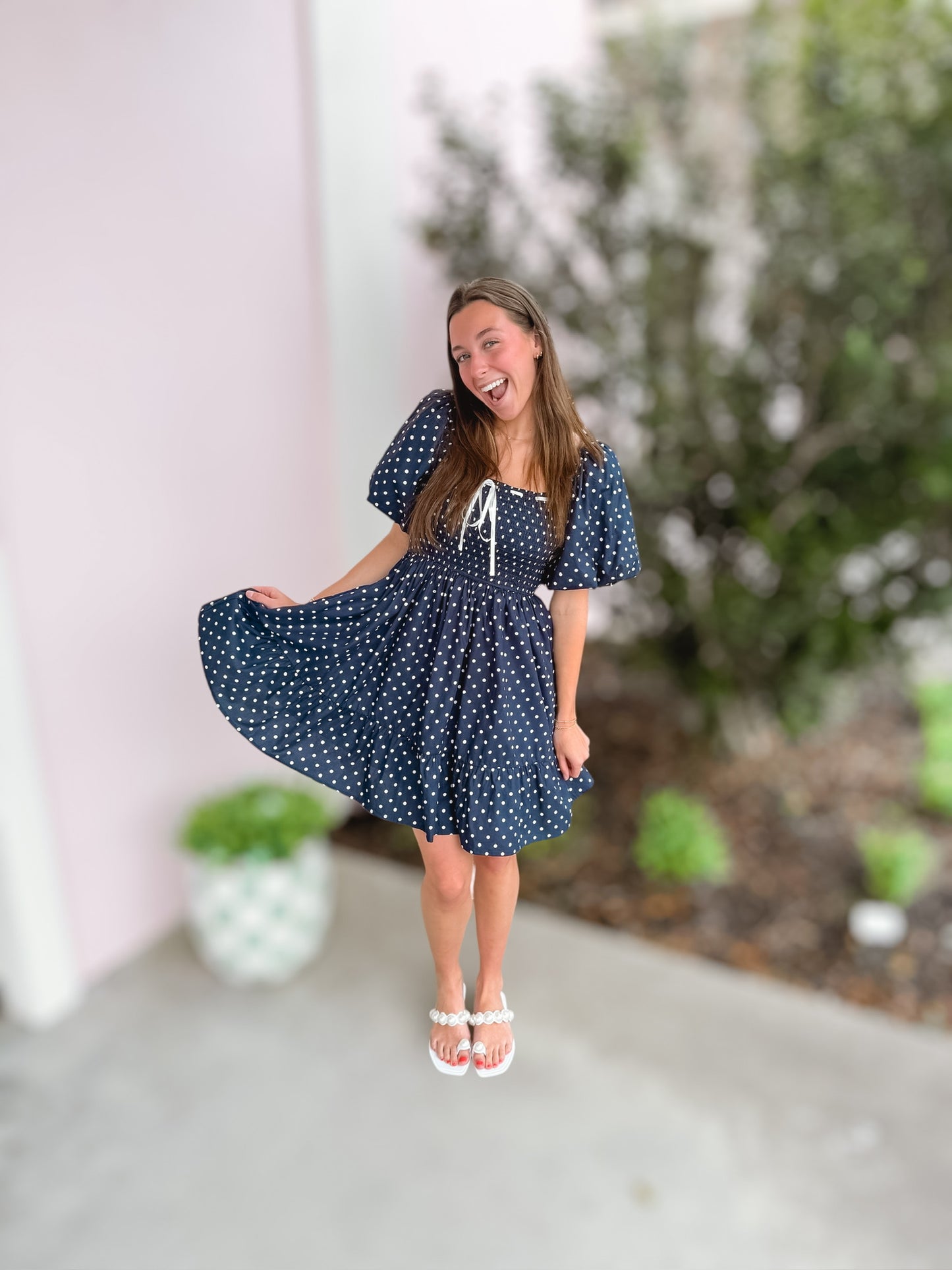 Sailor’s Charm Navy Polka Dot Dress