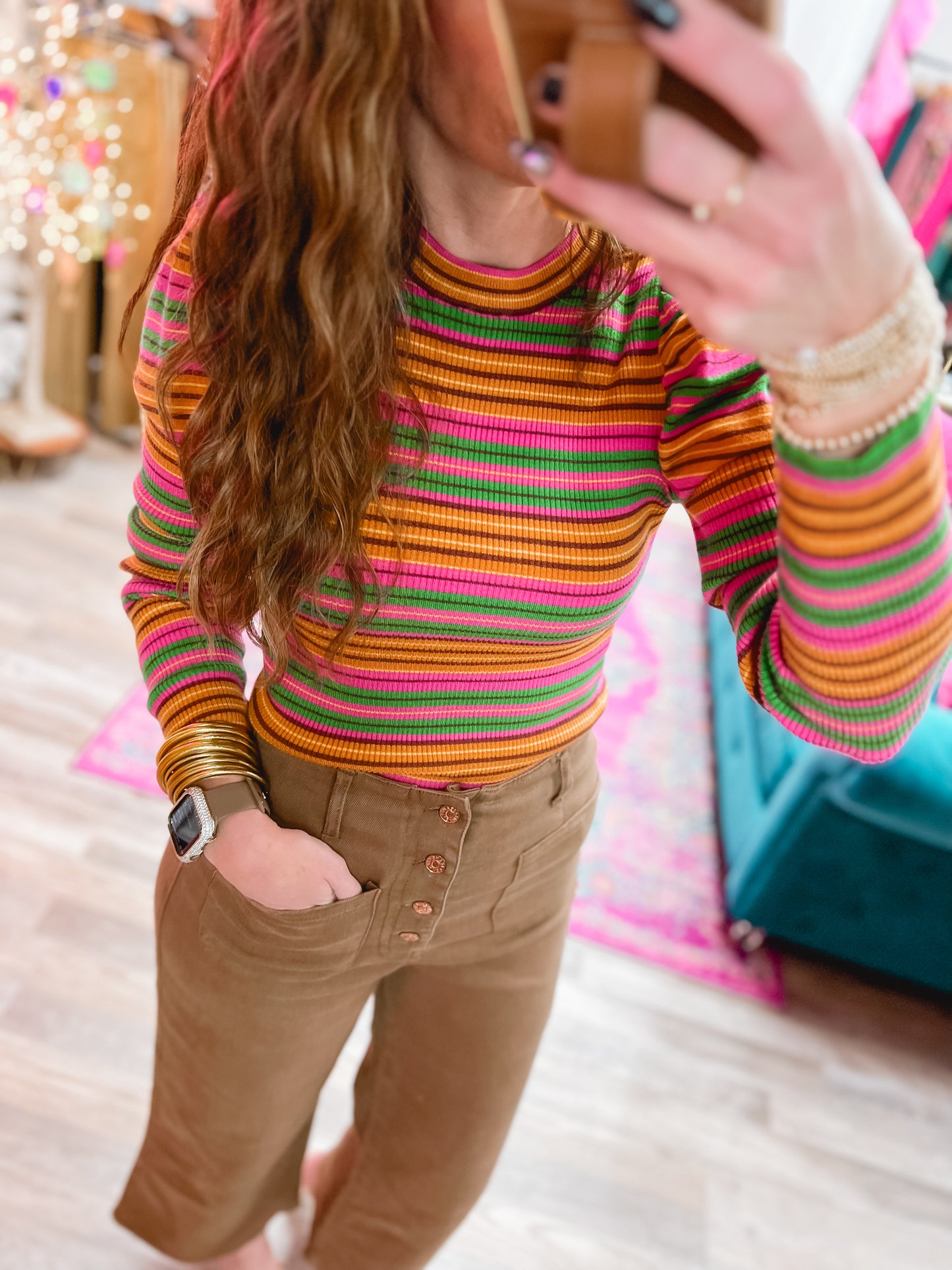 Contemporary Colorful Ribbed Sweater