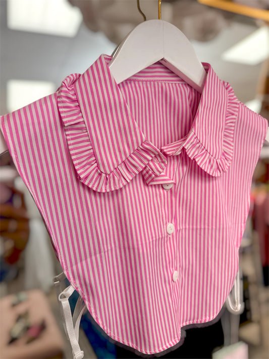 Finishing Touch Pink & White Stripe Peter Pan Collar