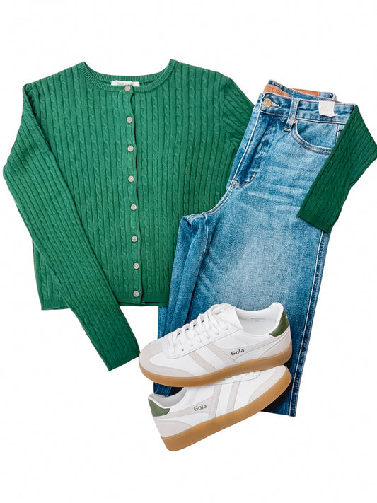 Keri Hunter Green Cable Cardigan