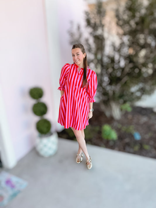 Lover Striped Mini Dress