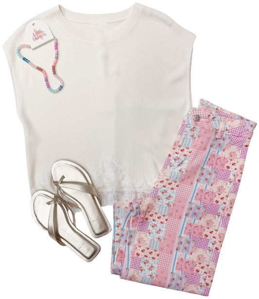 Floral Patchwork Denim