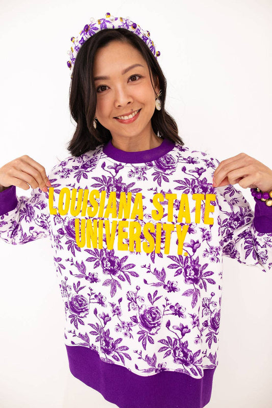 LSU Floral Toile Sweatshirt