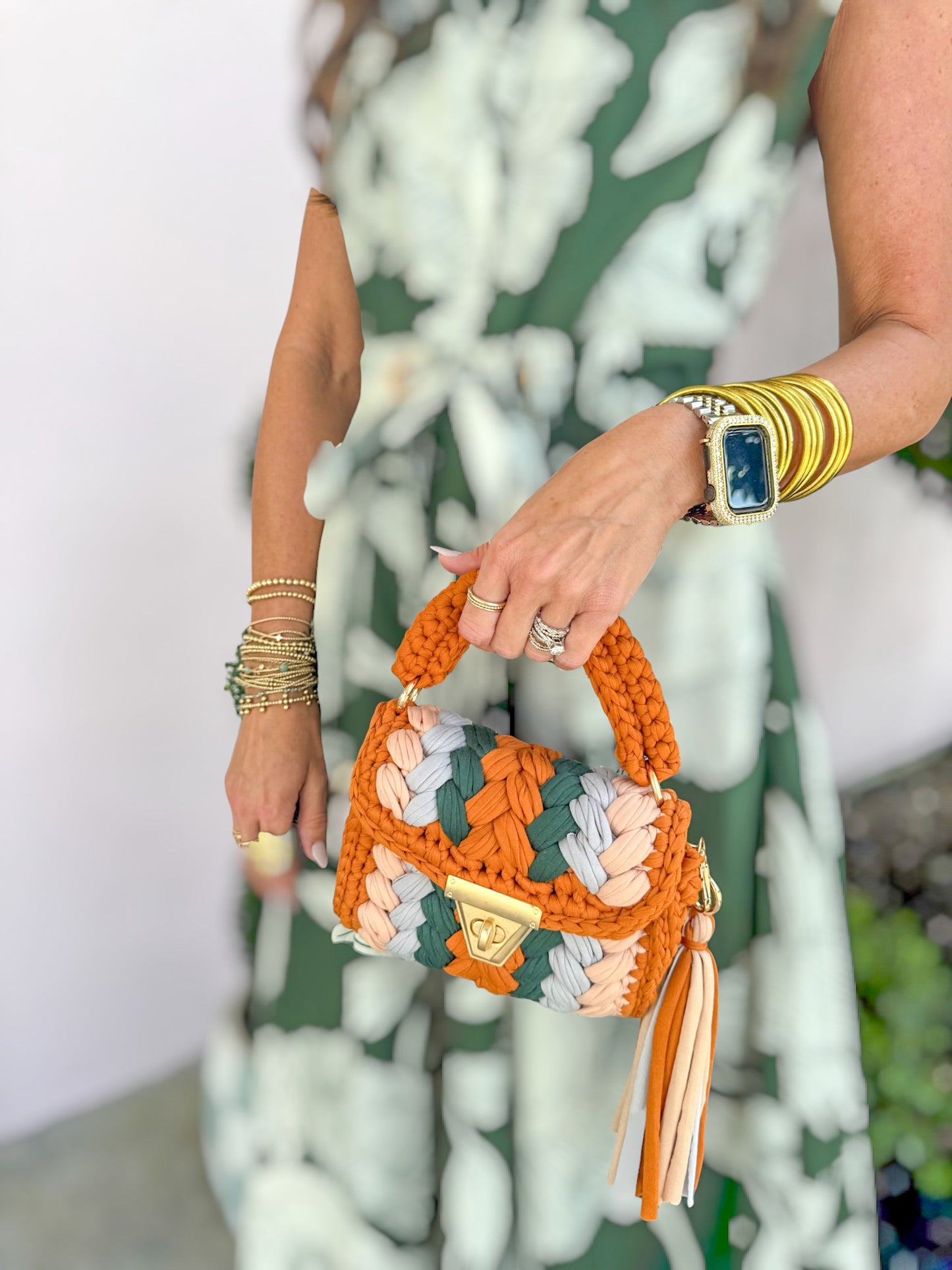 Alexis Woven Purse - Amber