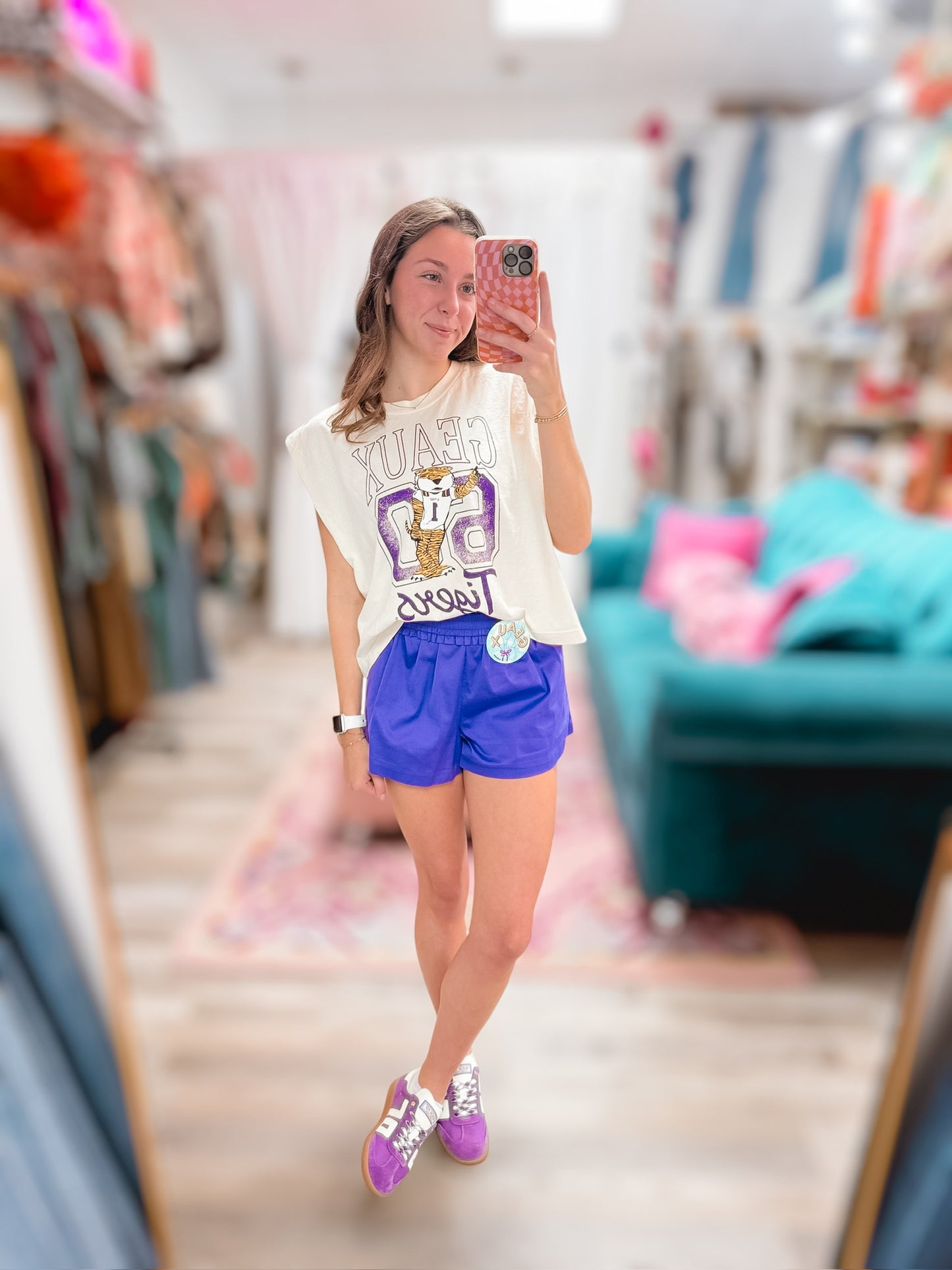 Purple Gameday Cotton Shorts