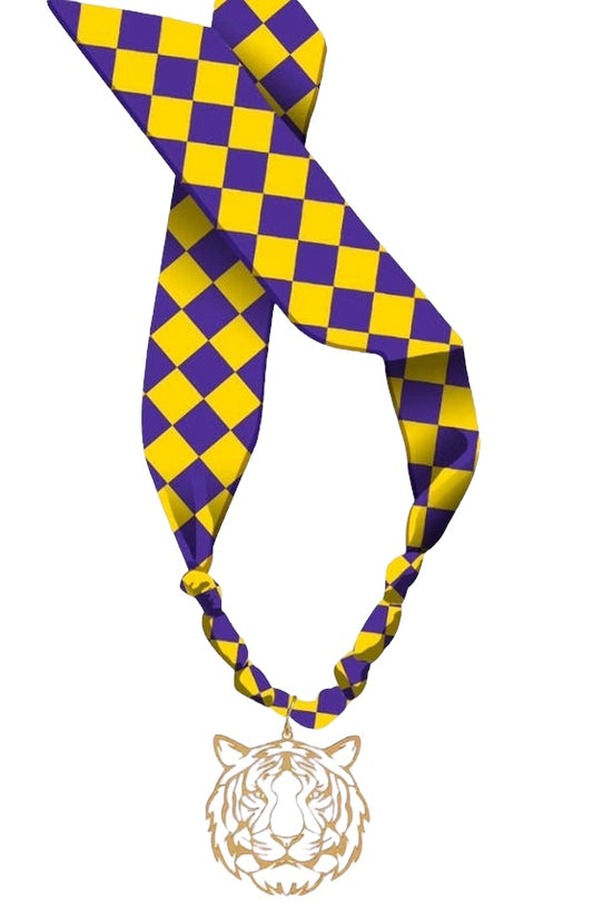 Yellow and Purple Gameday Scarf Necklace