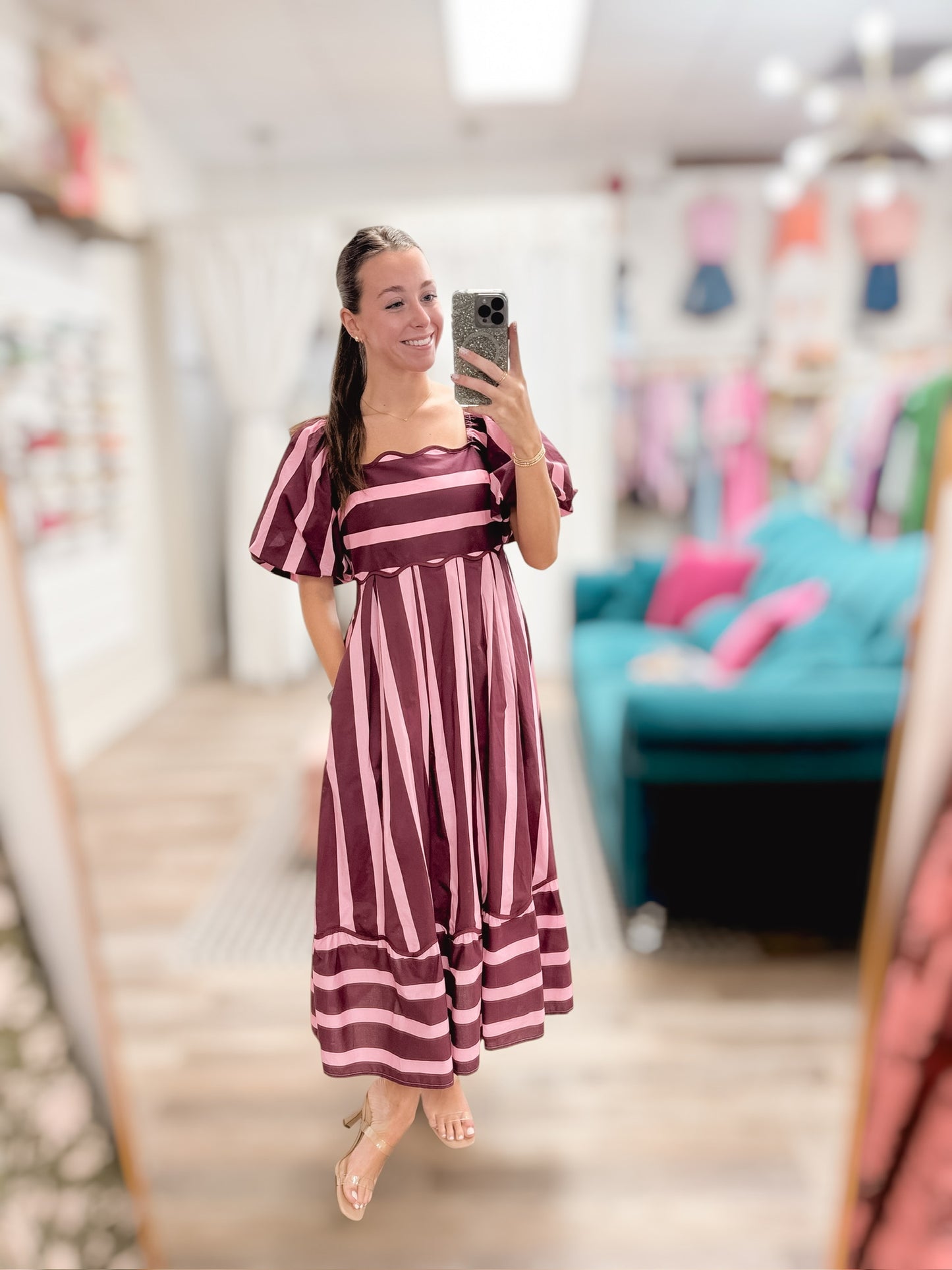 Plum & Pink Stripe Dress