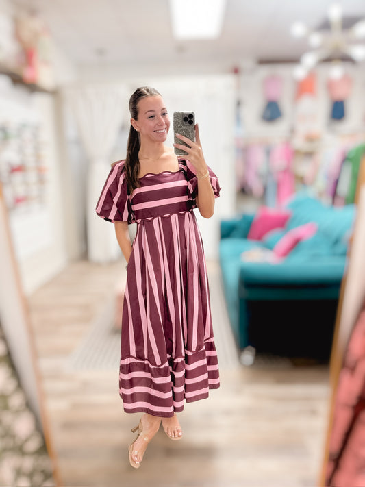 Plum & Pink Stripe Dress