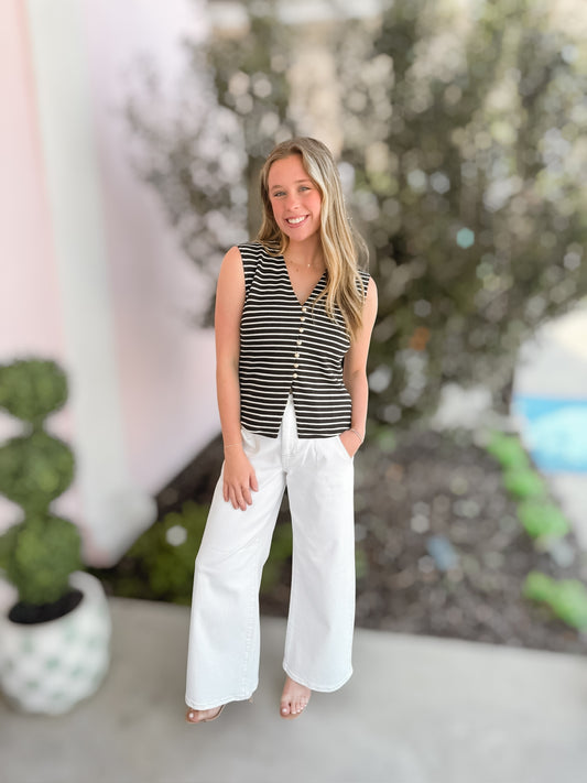 She’s Bossy Striped Knit Vest