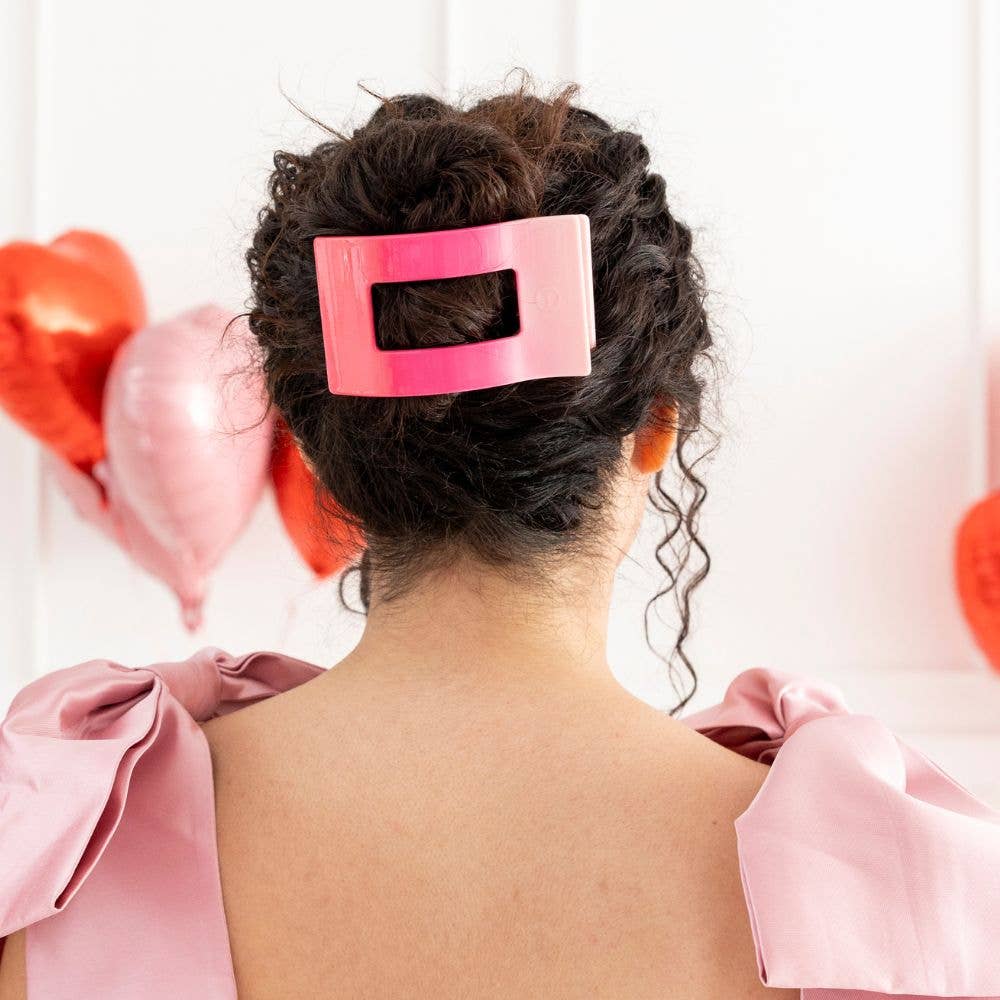 Flat Rectangle Hair Clip | Large | Kiss & Tell