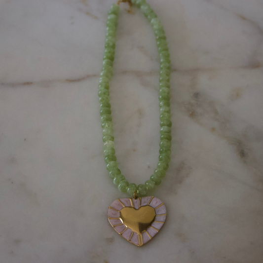 Olivia Heart Gemstone Necklace