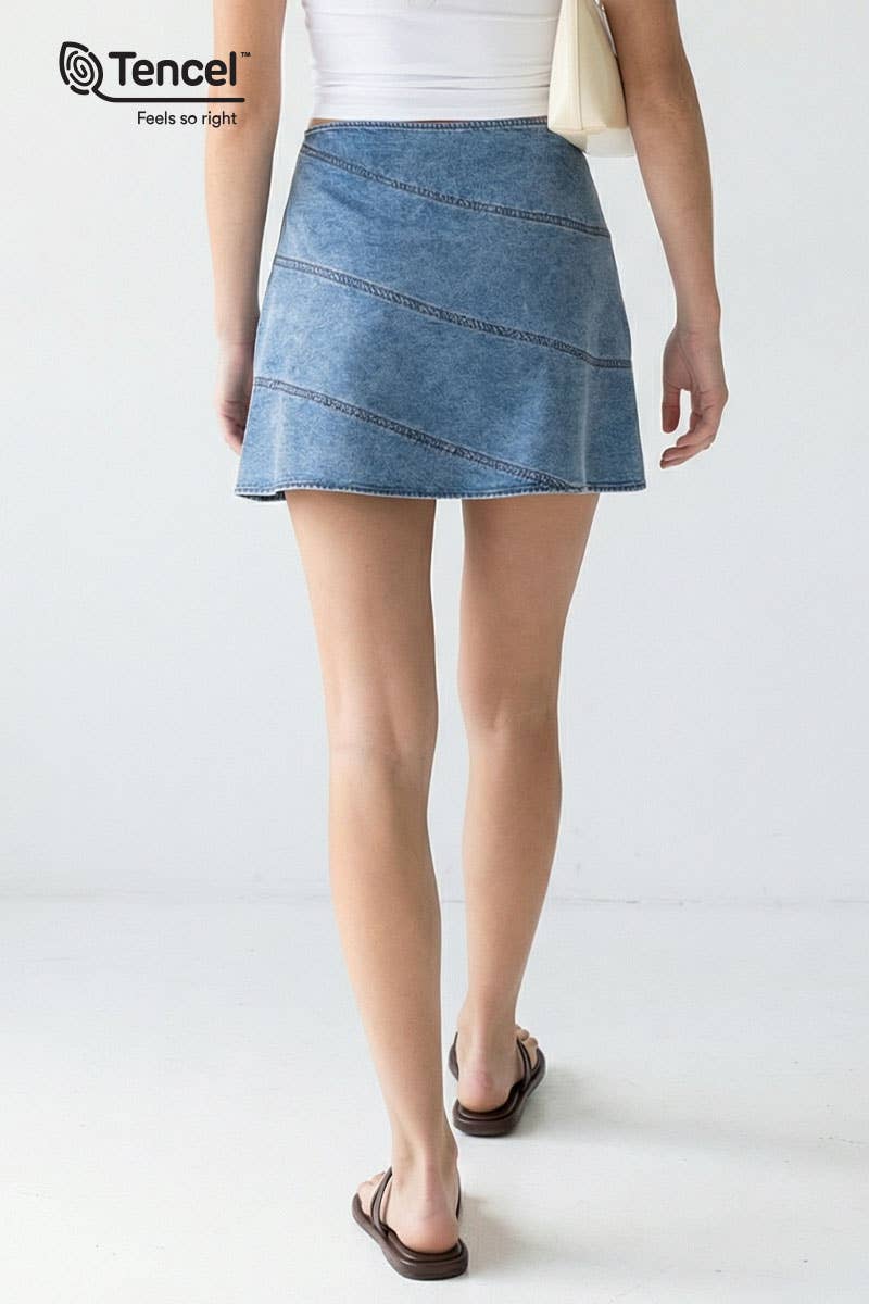 Waves of Summer Denim Skirt