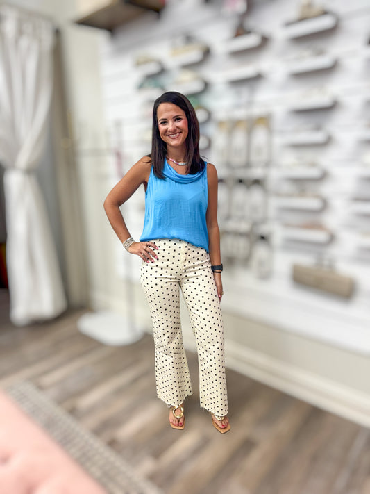 Mini Polka Dot Ivory Denim