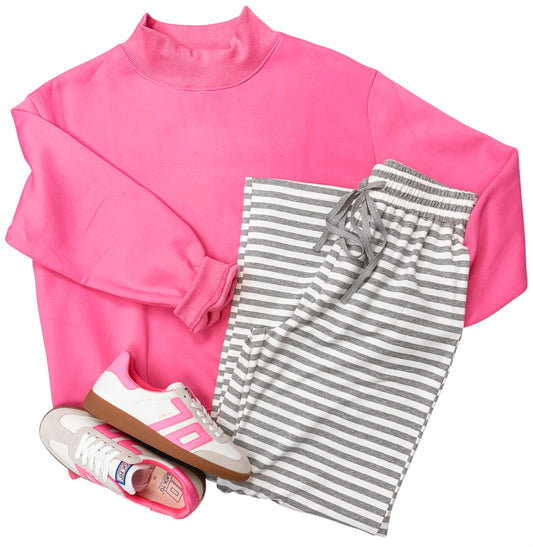 Hot Pink Mock Neck