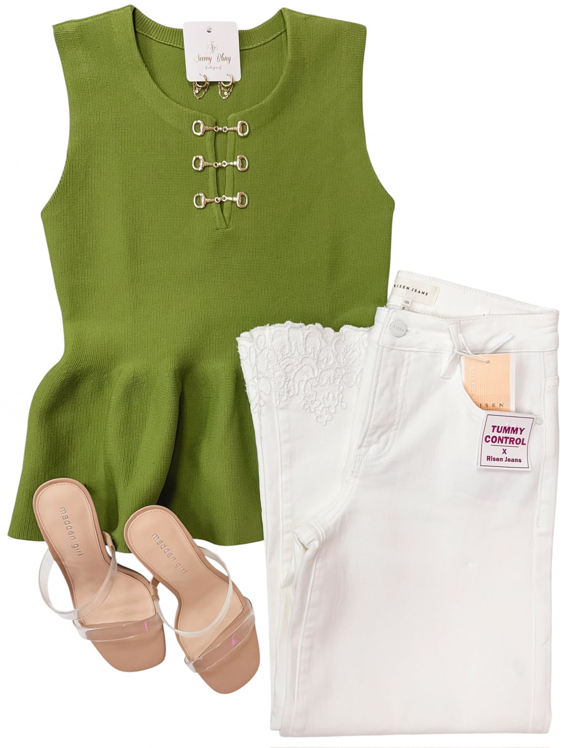 A Bit Too Cute Olive Peplum Top