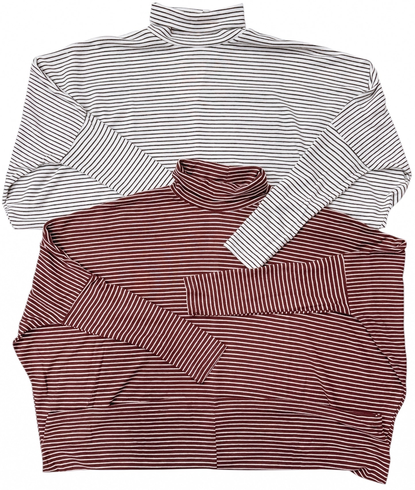 Read Between The Lines Cherry Striped Mock Neck