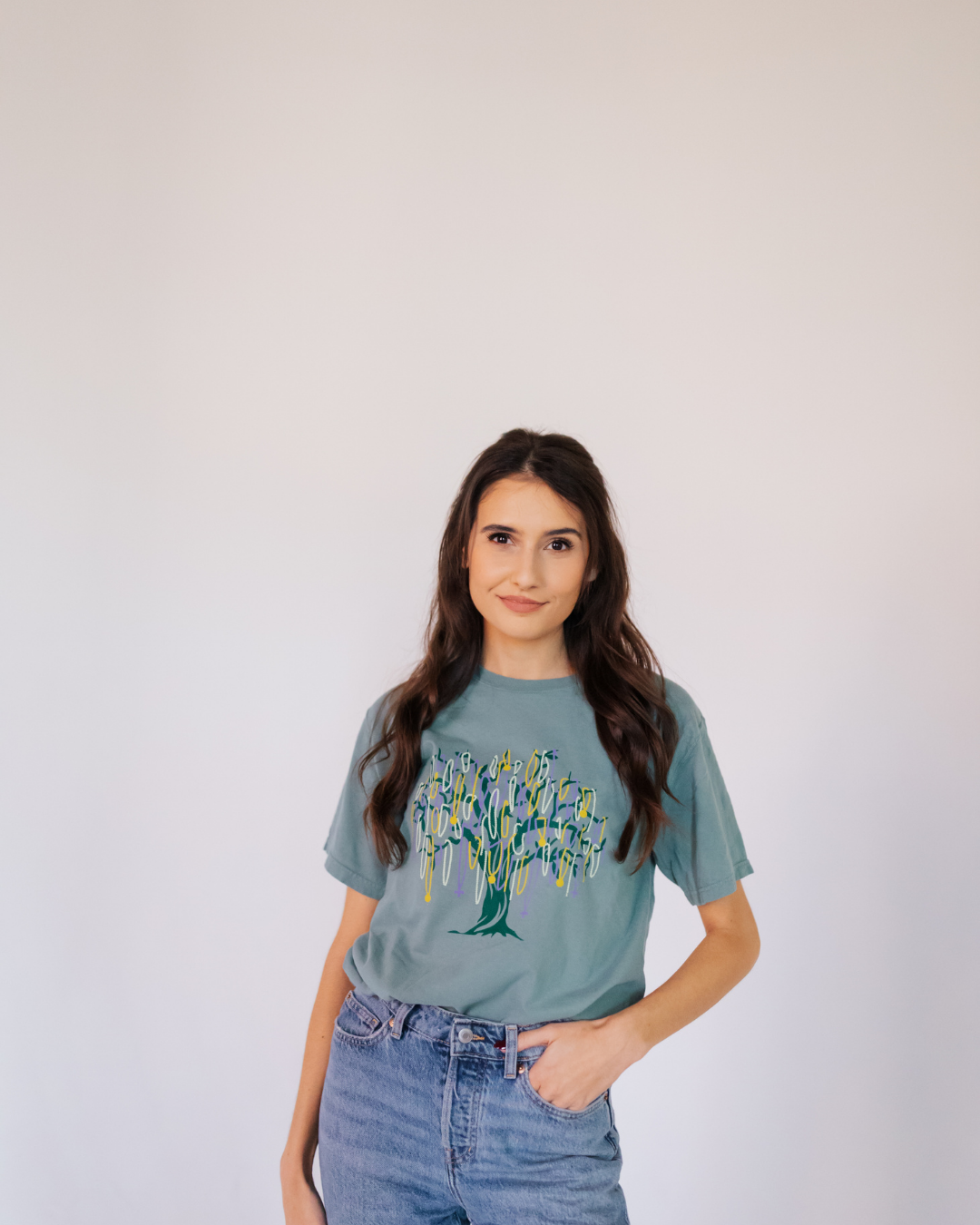Mardi Gras Bead Tree Graphic Tee