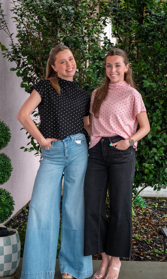 Pretty Little Dots Black Blouse