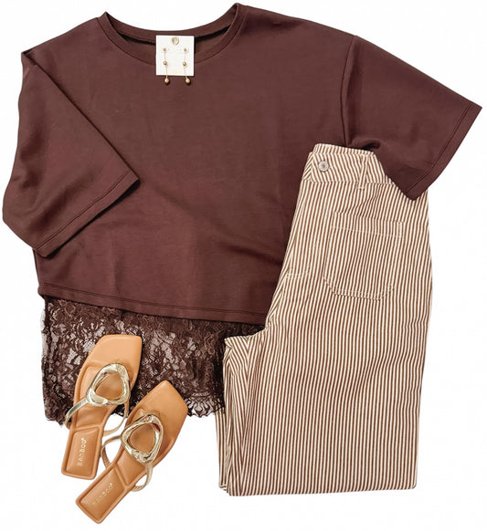Coastal Lines Striped Pants in Brown