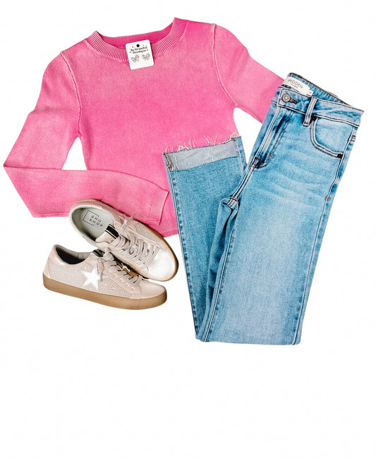 Sweet Candy Pink LS Sweater