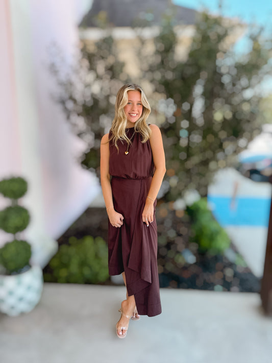 Classy Lady Chocolate Maxi Dress