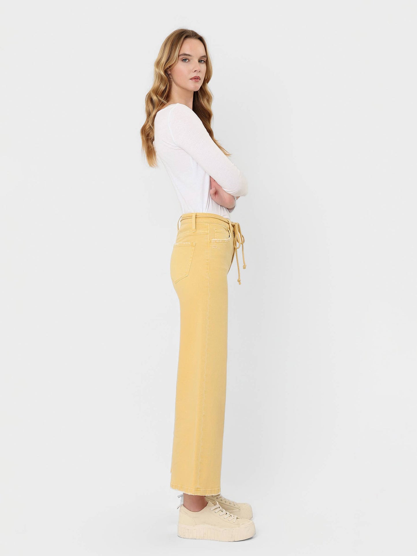 Gold Olivia Wide Leg Denim