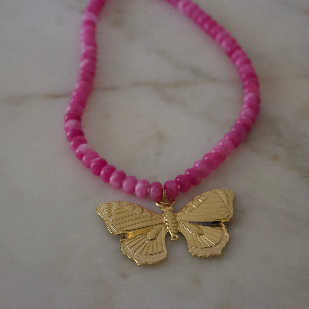Lola Butterfly Gemstone Necklace