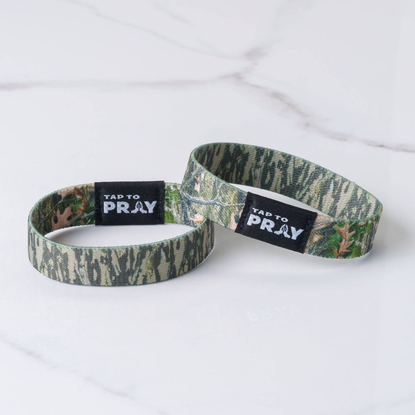 Tap To Pray™ Wristbands - Forest & Tree Bark Camo