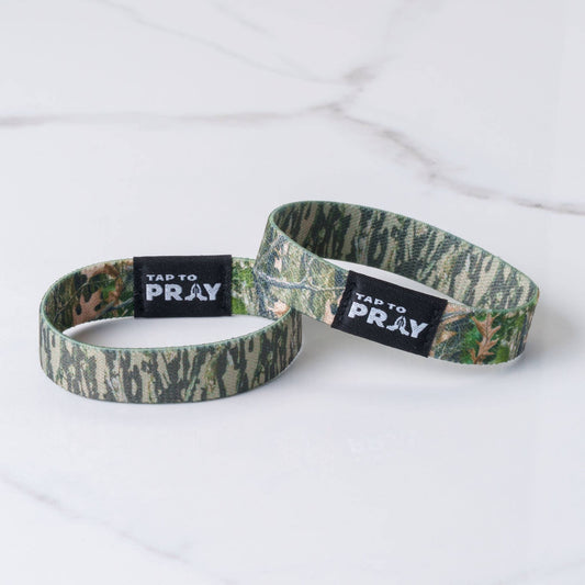 Tap To Pray™ Wristbands - Forest & Tree Bark Camo