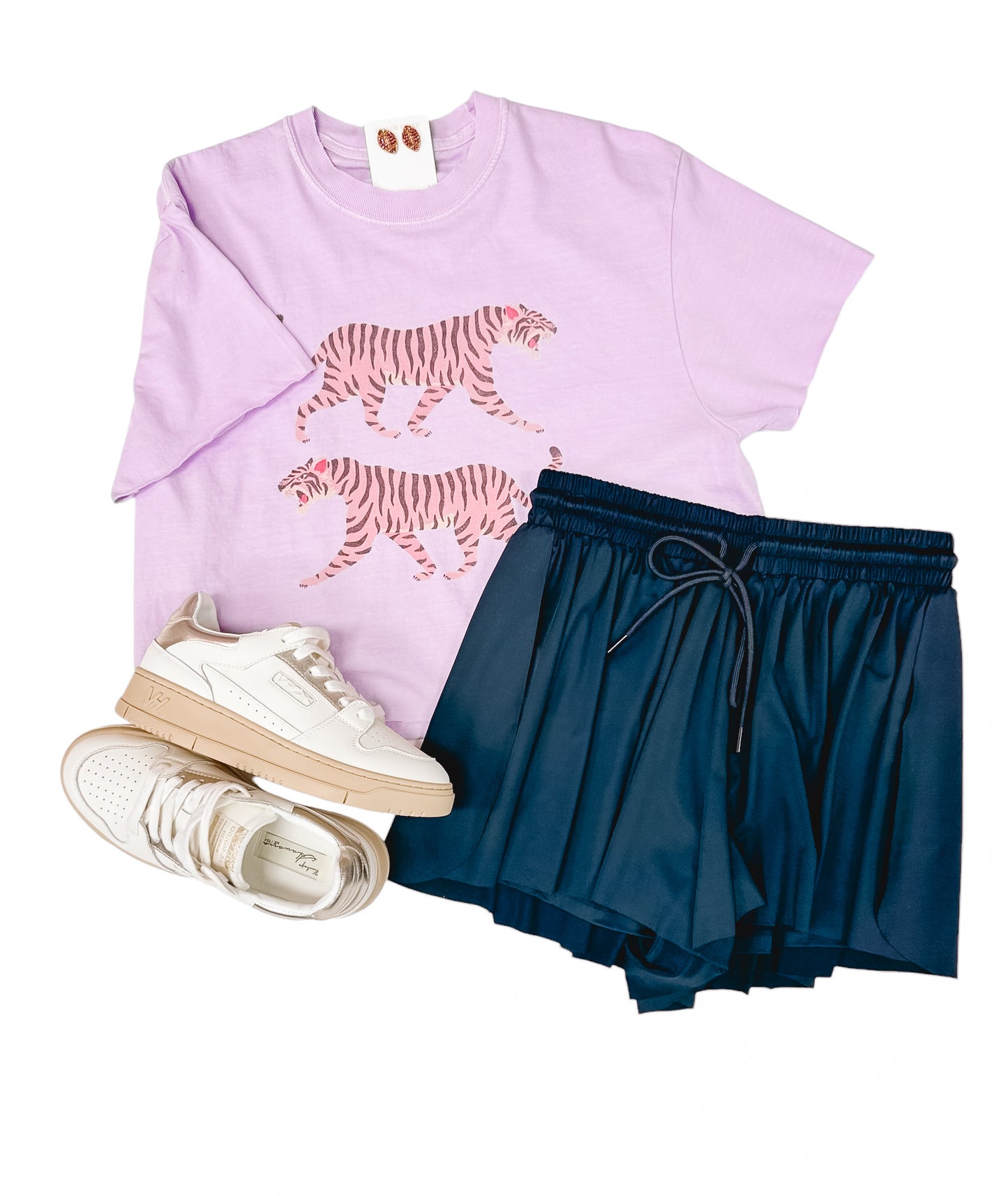 Tigers Vintage Graphic Crop Tee Lavender