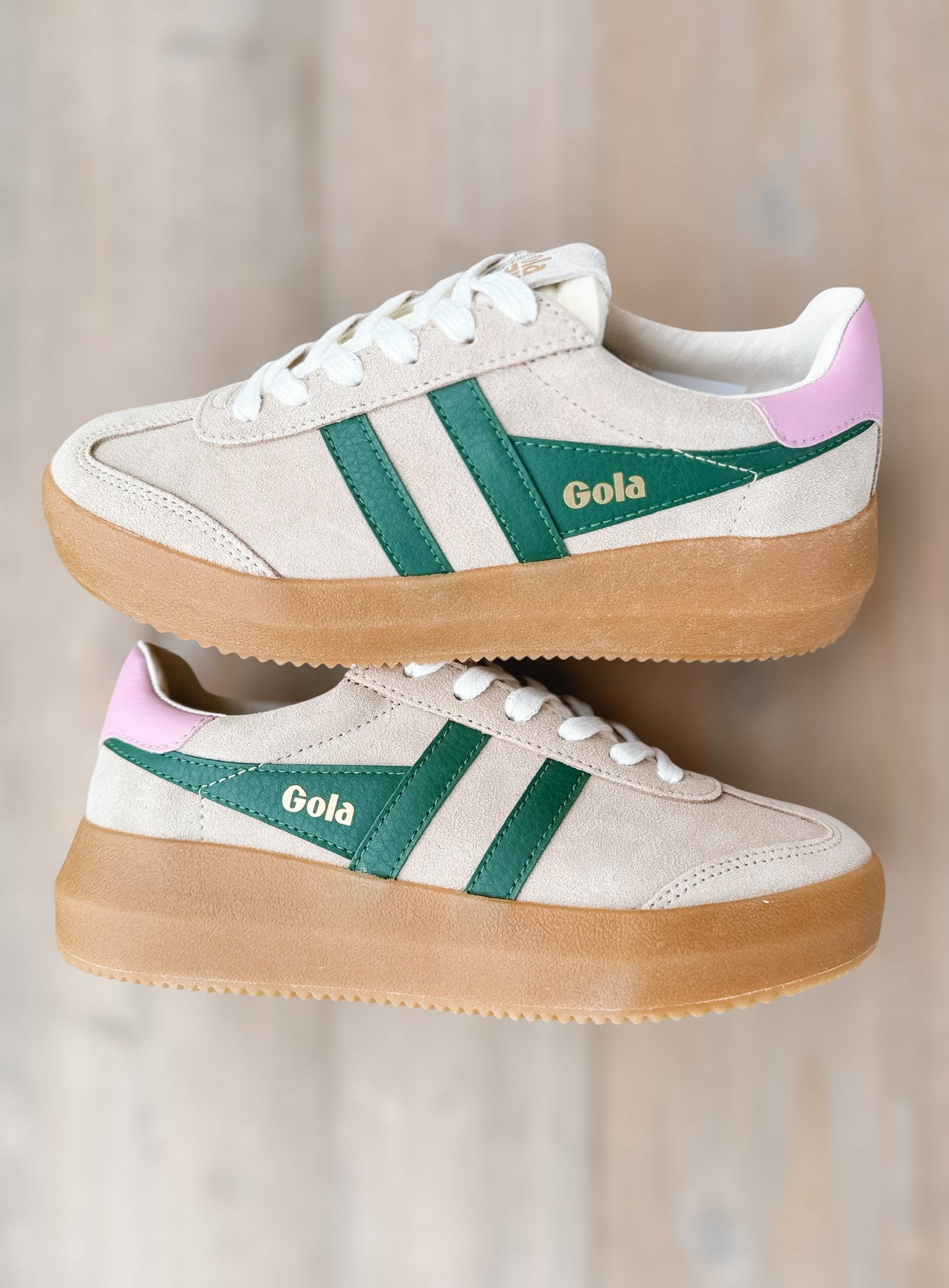 Gola Womens Athena Trainer Bone/Evergreen/Candy/Gum