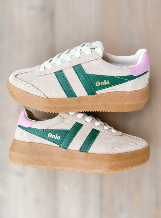 Gola Womens Athena Trainer Bone/Evergreen/Candy/Gum