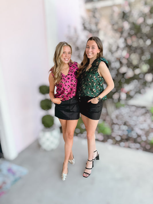 Fancy Like Leopard Blouse Hot Pink