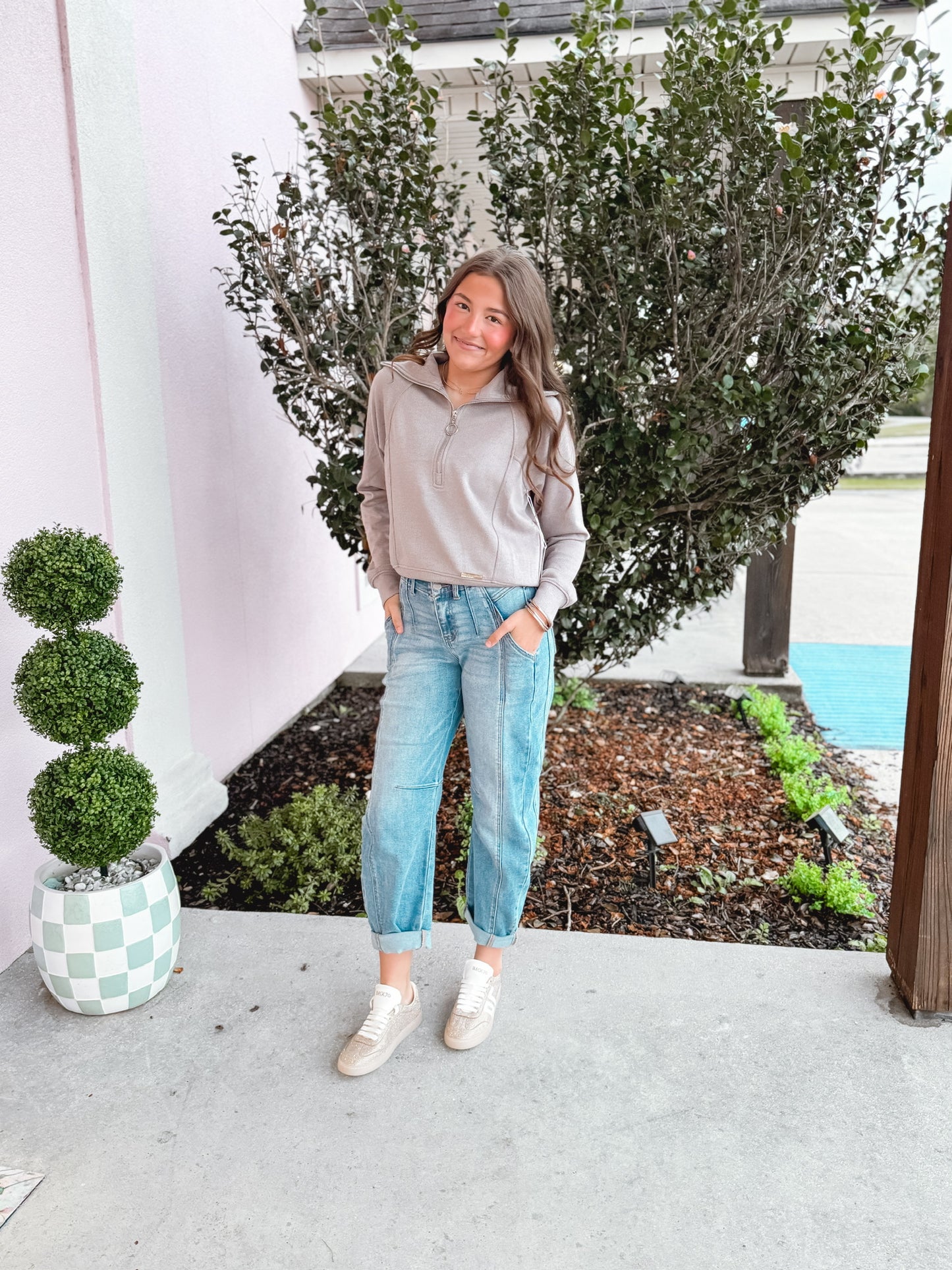 Ankler Slouchy Barrel Cuffed Denim