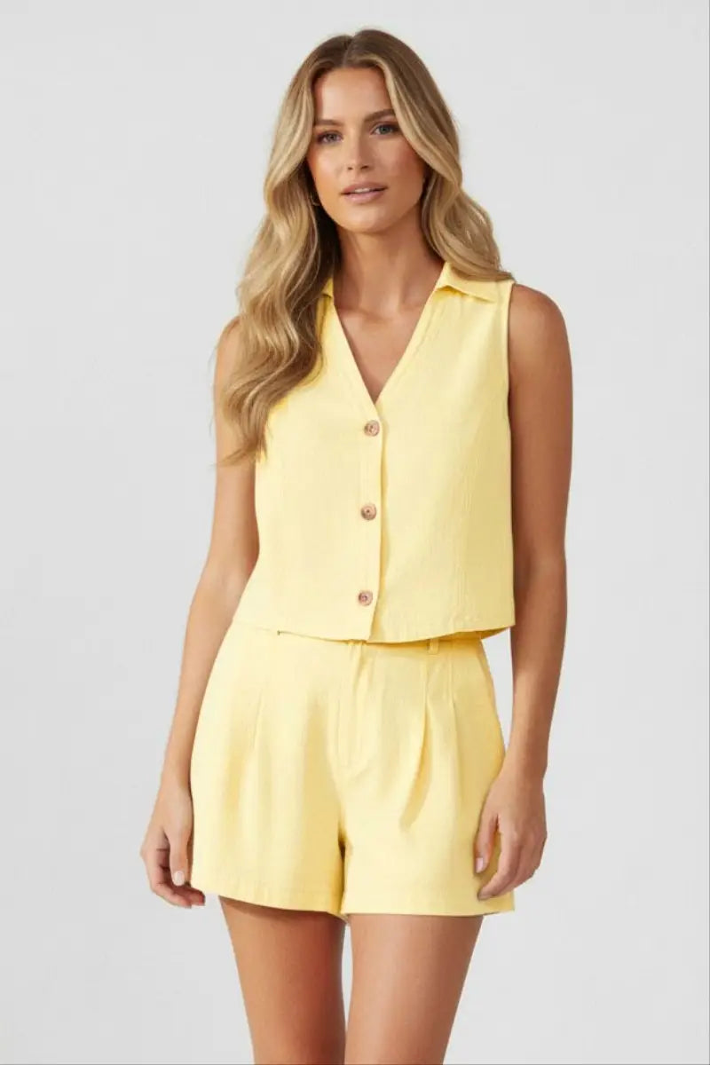 Pale Banana Matte Vest Top